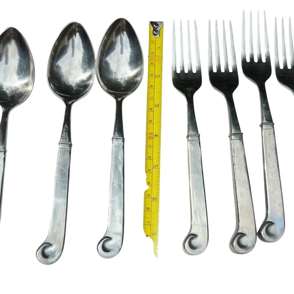 Wilton Armetale Bainbridge Stainless RWP Flatware 28 Pc Set Pistol Handle Swirl